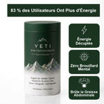 83% des utilisateurs ont rapporté plus d'énergie - pot YETI Raw Testosterone avec badges Énergie Décuplée, Zéro Brouillard Mental, Brûle la Graisse Abdominale